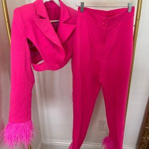 Hot Pink Crop Suit